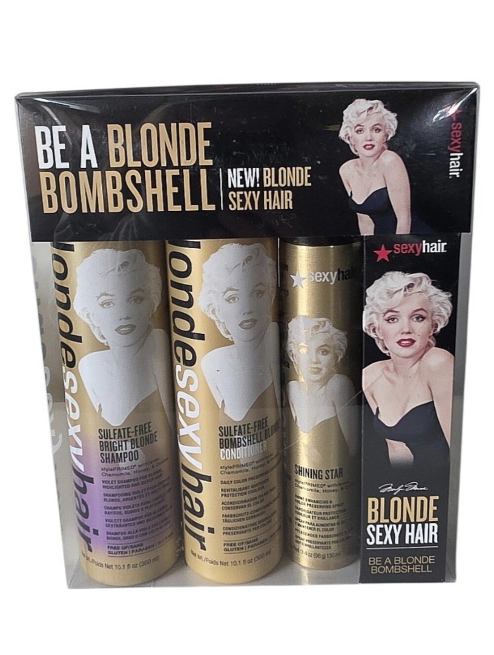 Sexy Hair Blonde Bombshell 3-Piece Hair Care Set: Shampoo, Conditioner, & Spray